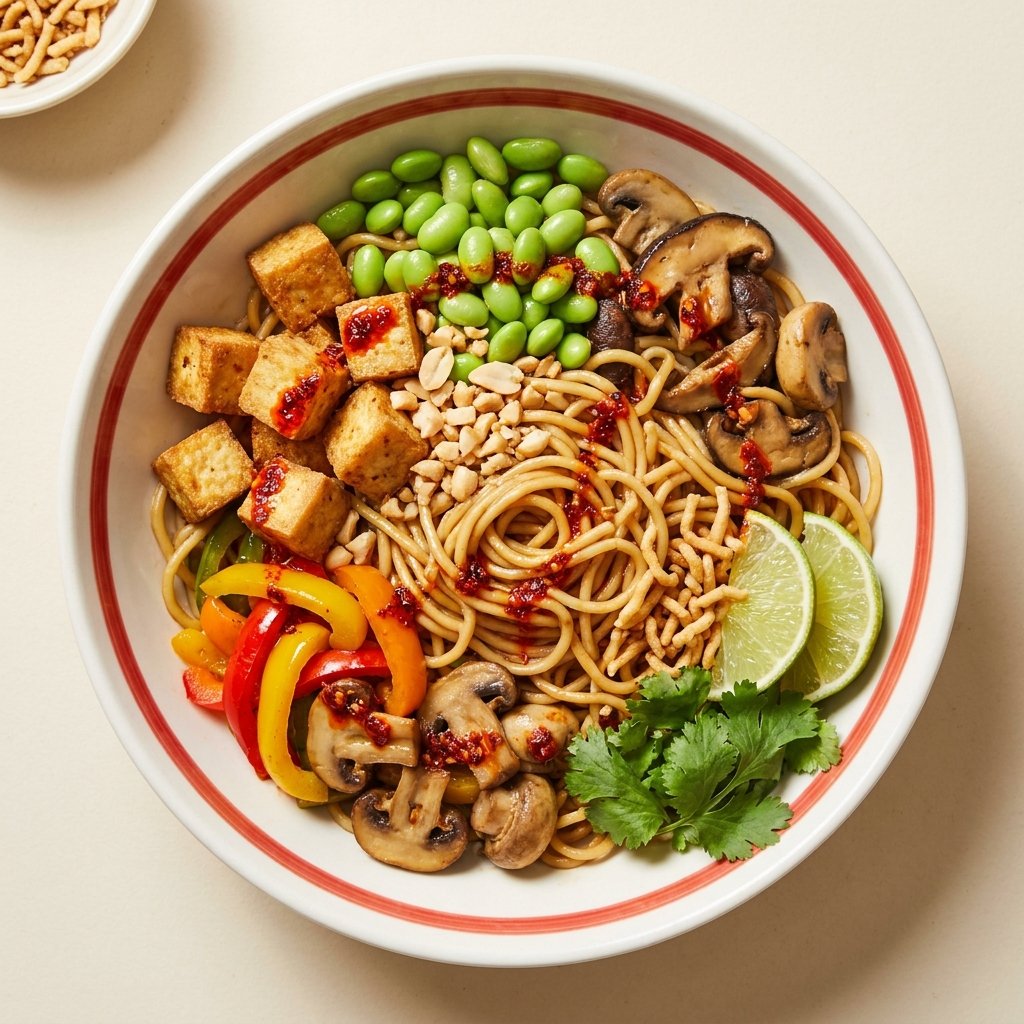 Loaded bowl with tofu, chilli oil and crunch